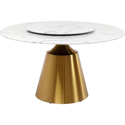 Kare Design Lucia Eettafel en goud 135cm Wit