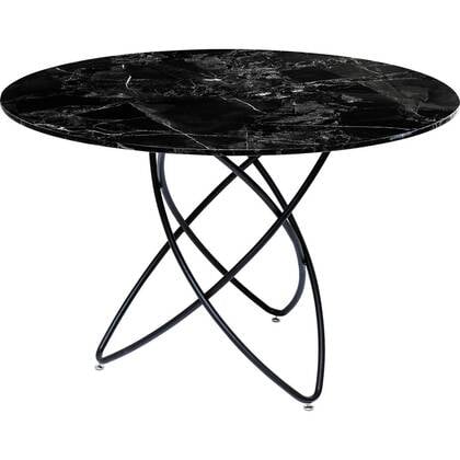 Kare Design Molekular Eettafel marmerprint 120cm Zwart