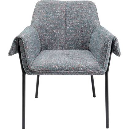 Kare Design Bess Stoel met armleuningen flitter Grijs