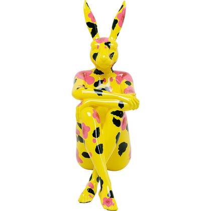 Woonaccessoires Gangster konijn XL roze bloem Kare Design Geel