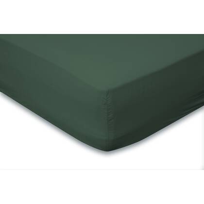 Eleganzzz Hoeslaken Jersey Katoen Stretch 35cm Hoge Hoek - dark green Groen