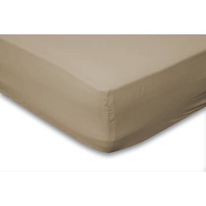 Eleganzzz Hoeslaken Katoen Perkal 35cm Hoekhoogte - zand Geel