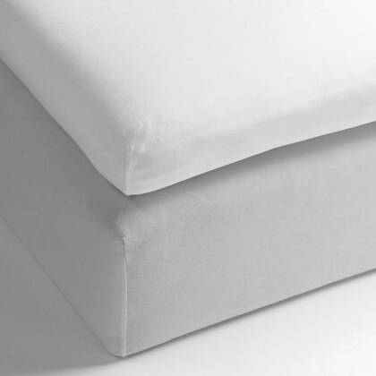 Yellow Topper Hoeslaken Katoen Perkal optic white Wit