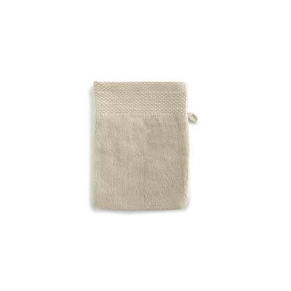 LINNICK Diamond Velours Washand 100% Katoen 16x21cm - sand - Set van 6 Geel