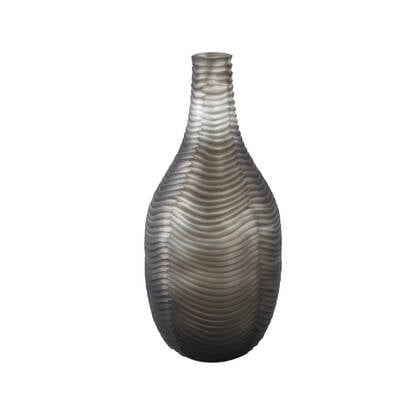 PTMD Elichi Brown Round Glass Vase High Wide Bruin