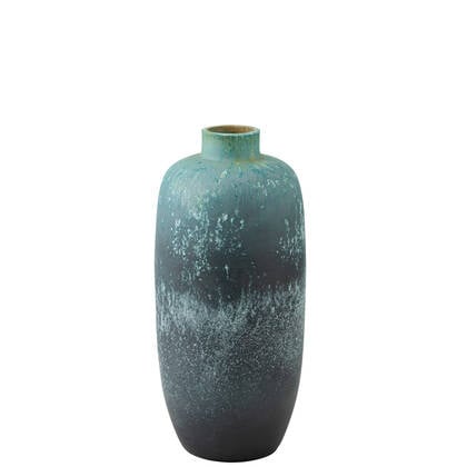 J-Line vaas Vintage - keramiek - azuur - medium - 72 cm hoog Blauw