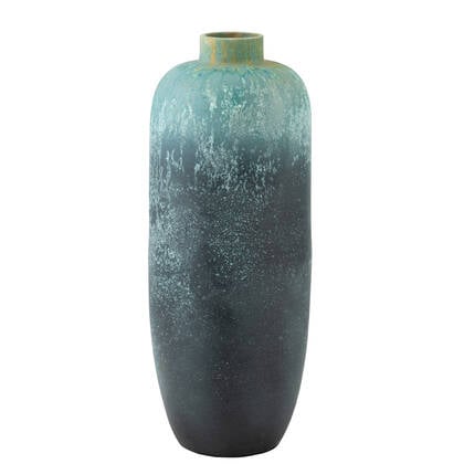 J-Line vaas Vintage - keramiek - azuur - large - 93 cm hoog Blauw