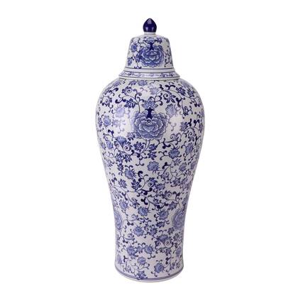 Fine Asianliving Chinese Gemberpot Porselein Blauw Multicolor