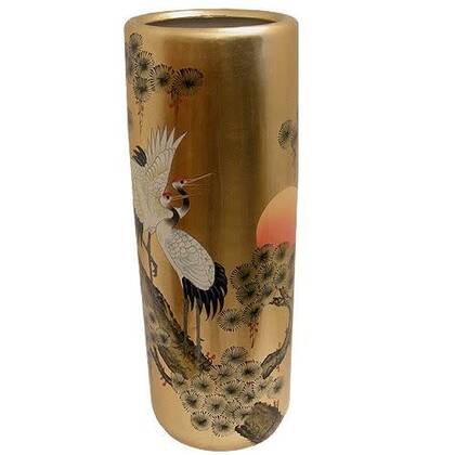 Fine Asianliving 24k Gold Leaf Chinoiserie Vase Goud