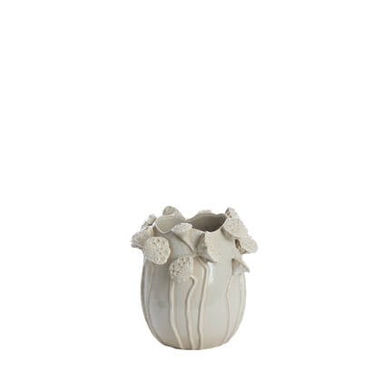 Light&living Vaas deco 26,5x25,5x26,5 cm LAVCI keramiek glans licht... Grijs