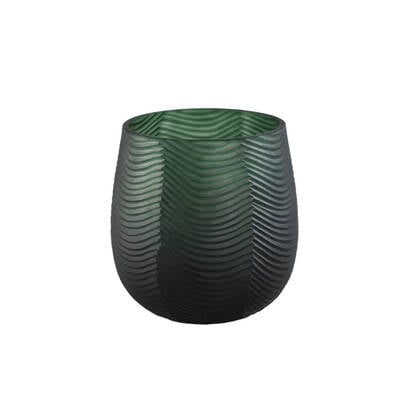 PTMD Elichi Green Glass Vase Bombey Round Groen