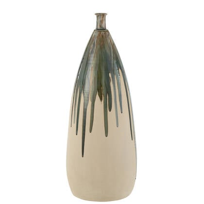 J-Line vaas Verf - keramiek - naturel|groen - large - 73 cm hoog Multicolor