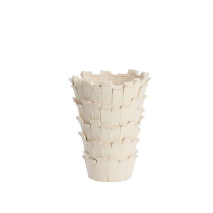 Light&living Vaas deco 27,5x27x34 cm BANYA keramiek mat crème Wit