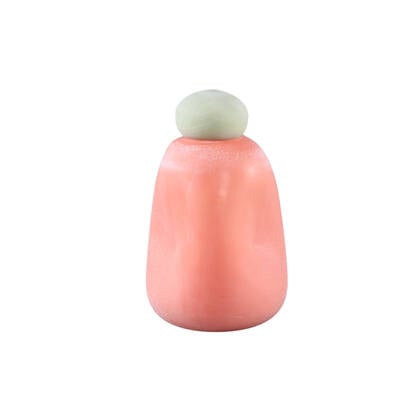 PTMD Karlie Orange Matte Glass Bulb Vase Green Top Oranje