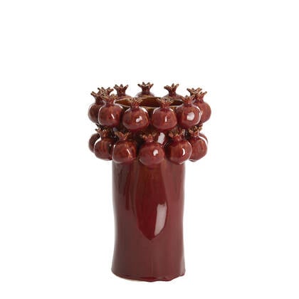 Light&living Vaas deco Ø20x29,5 cm POMEGRANATE keramiek bordeaux Rood
