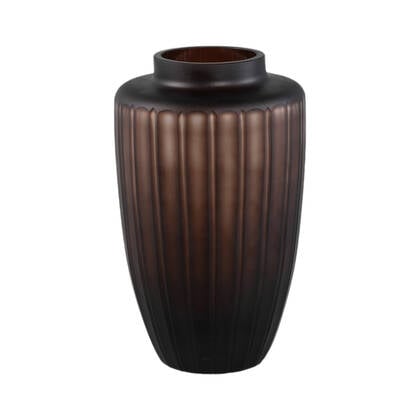 PTMD Linesa Brown Carved Glass Shaped Vase Matt L Bruin