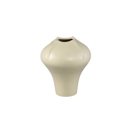 PTMD Ginos Cream Matt Ceramic Organic Bulb Vase S Crème