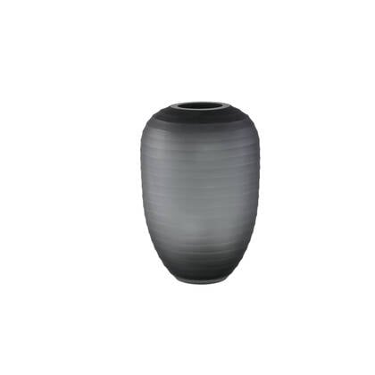 PTMD Nadah Grey Round Ribbed Glass Vase High S Grijs