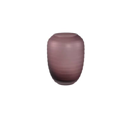 PTMD Nadah Pink Round Ribbed Glass Vase Low Roze