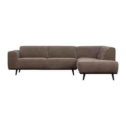 BePureHome Statement Hoekbank Rechts - Rib - Taupe Taupe, Bruin, Grijs