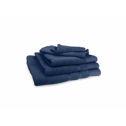 LINNICK Diamond Velours Badgoedset 100% Katoen - ocean blue - 12-delig Blauw