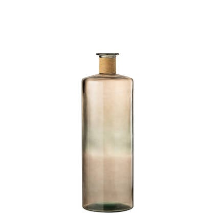J-Line vaas Safari Breed - glas - licht - small - 75 cm hoog Bruin