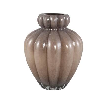 PTMD Vaas Syamer 2 - 21x21x27 cm - Glas - Bruin
