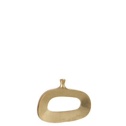 J-Line Vaas Ovaal - aluminium - - medium - Ø 7 cm Goud