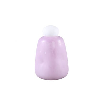 PTMD Karlie Purple Matte Glass Bulb Vase White Top Roze