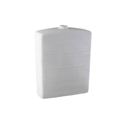 PTMD Janettee White Rectangle Shaped Ceramic Bottle S Wit