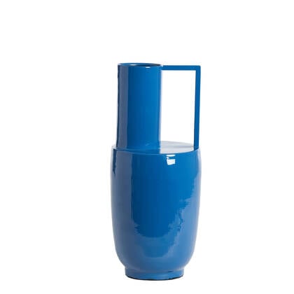 Light&living Vaas deco Ø20x53 cm CERTALO glans donker Blauw