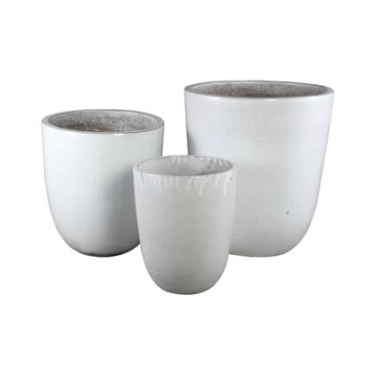 PTMD Gommes White Glazed Ceramic Pot SV3 Wit