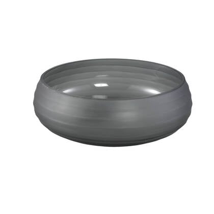 PTMD Nadah Grey Bowl Shaped Ribbed Glass Vase Grijs