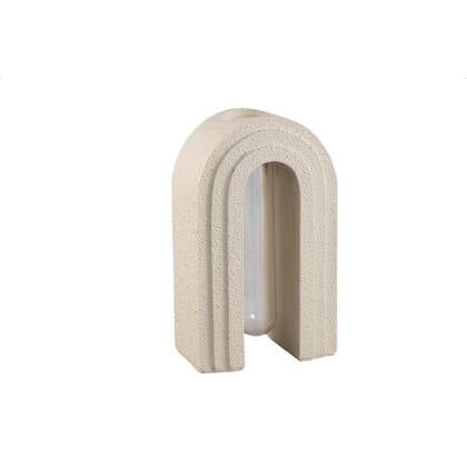 PTMD Vaas Abigail - 15x9x25 cm - Glas - Creme Transparant