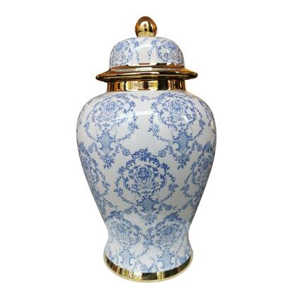 Fine Asianliving Chinese Gemberpot Blauw Wit Goud Multicolor