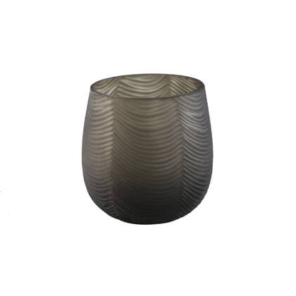 PTMD Elichi Brown Glass Vase Bombey Round Bruin