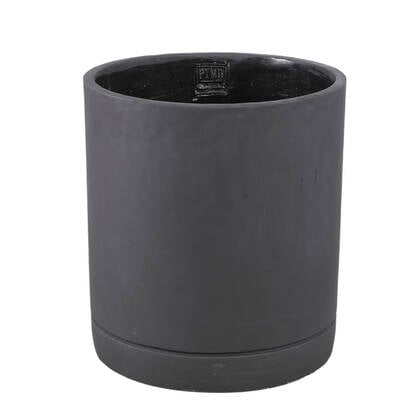 PTMD Vik Purple Dark Cement Cylinder Pot Round Matt XL Paars