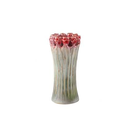 PTMD Vaas Tulips - 16x16x33 cm - Keramiek - Groen