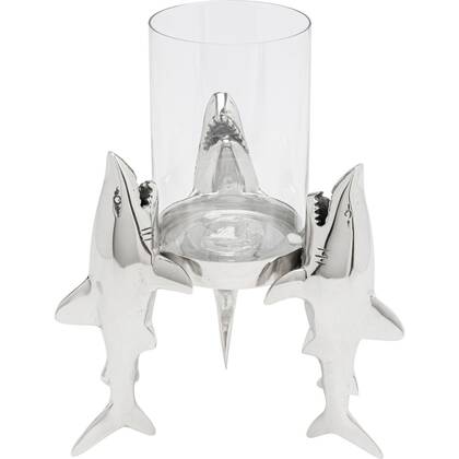 Kare Design theelicht houder - haai Zilver