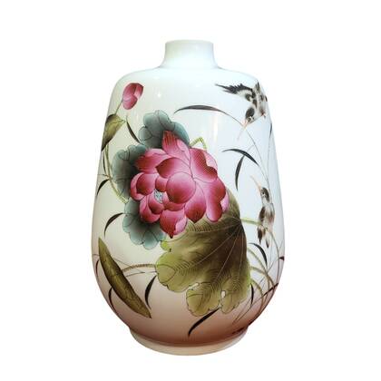Fine Asianliving Chinese Vaas Porselein Lotus Multicolor