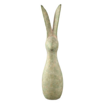 PTMD Remy Green Cement Rabbit Shaped Statue Ears Up XL Groen