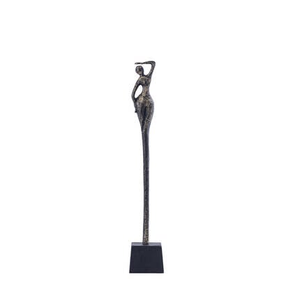 PTMD Ciwan Antique Brass Alu Casted Women Statue B Goud