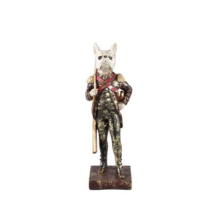 PTMD Arne Burghundy Poly Dog Statue Bruin