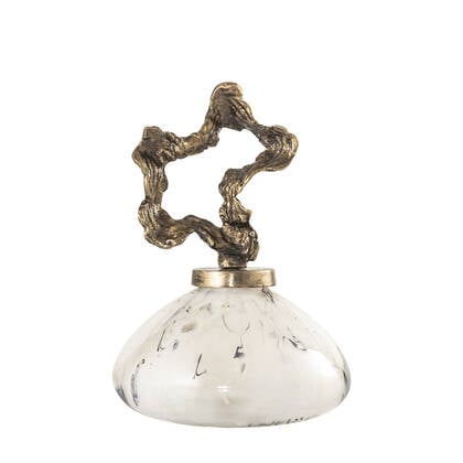 PTMD Maryan Pearl Shaped Alu Casted Statue Brass Lid L Wit