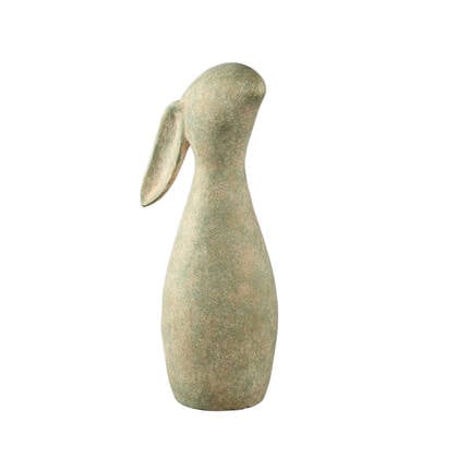 PTMD Iemkje Green Cement Rabbit Shaped Statue XL Groen