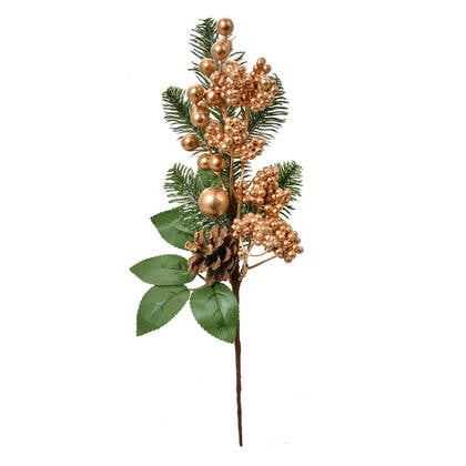 Clayre & Eef Decoratie Tak 33 cm Goudkleurig Kunststof