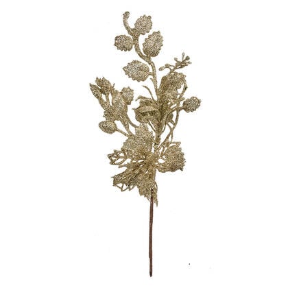 Clayre & Eef Decoratie Tak 27 cm Goudkleurig Kunststof Geel