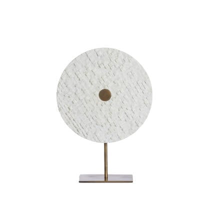 Light&living Ornament op voet 35x12x50 cm YVO marmer +antiek brons Wit