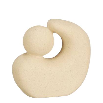 Mica Decorations Woondecoratie - L21 x B9 x H20 cm - Keramiek Beige