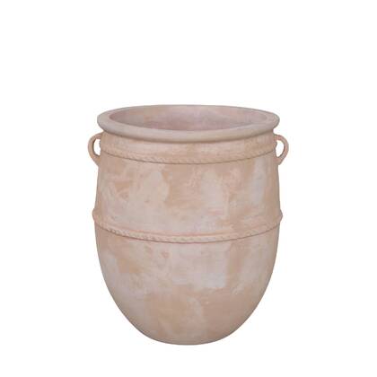 PTMD Smayan Natural Round Terracotta Jar Pot Rough Low Oranje
